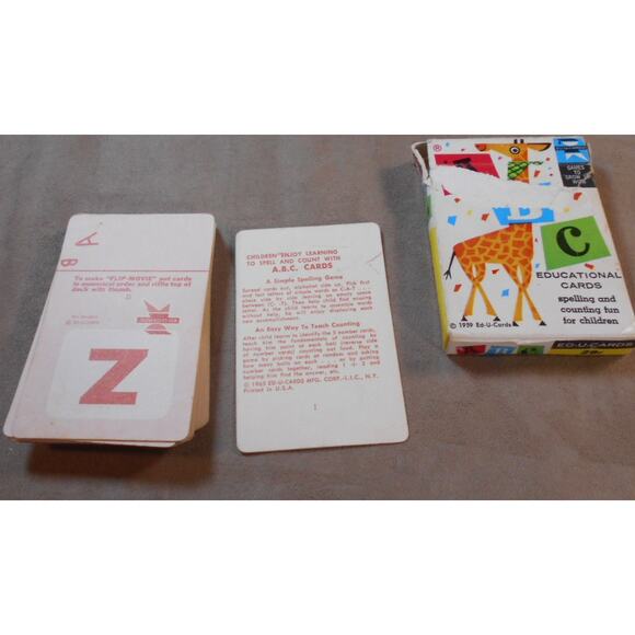 Vintage 1959 ABC Spelling & Counting Fun Card Game ED-U Cards - Picture 3 of 8
